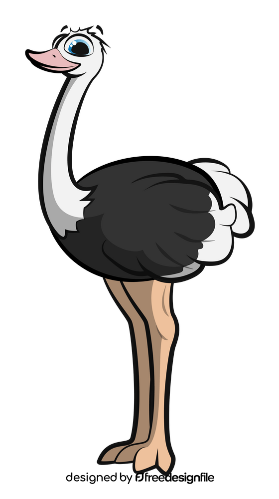 Ostrich cartoon clipart