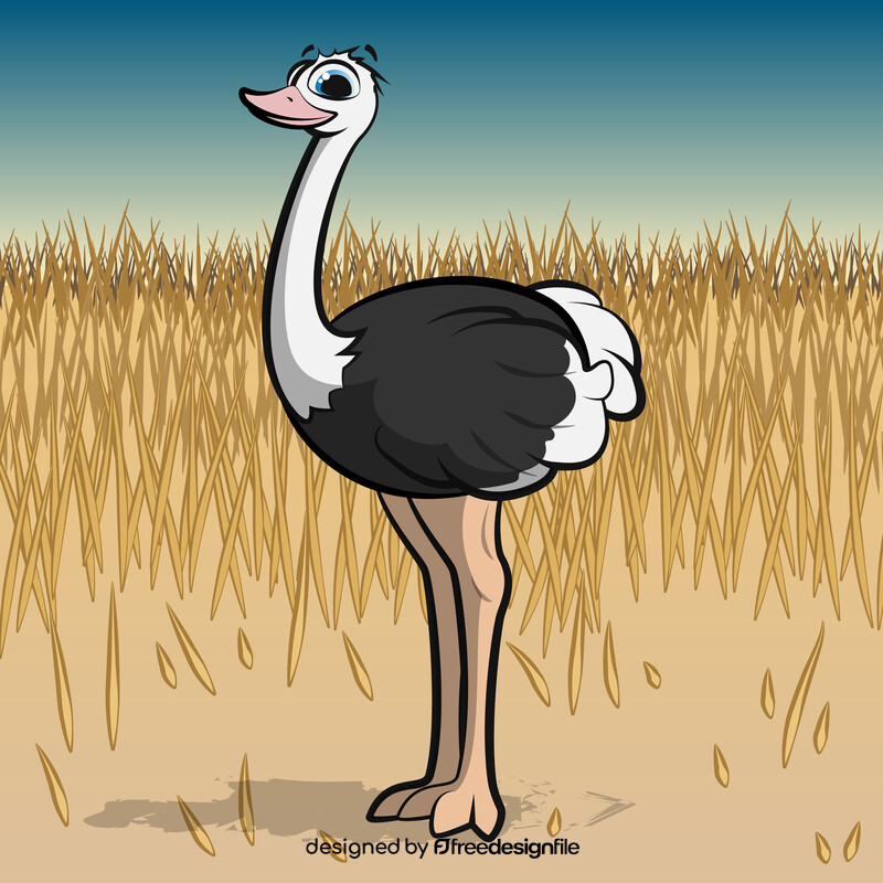 Ostrich cartoon vector