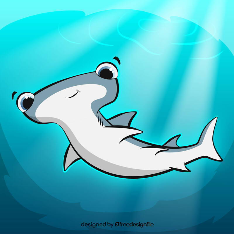Hammerhead shark cartoon vector