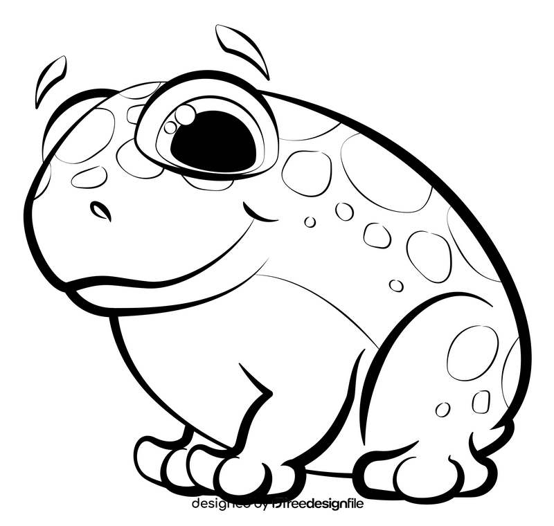 Toad cartoon black and white clipart