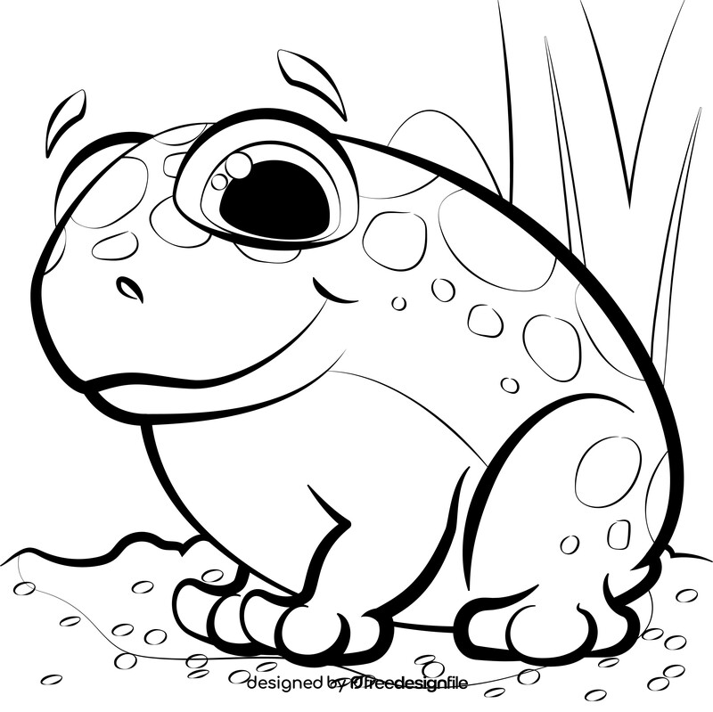 Toad cartoon black and white vector
