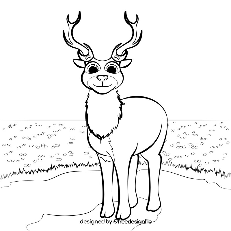 Stag cartoon black and white vector