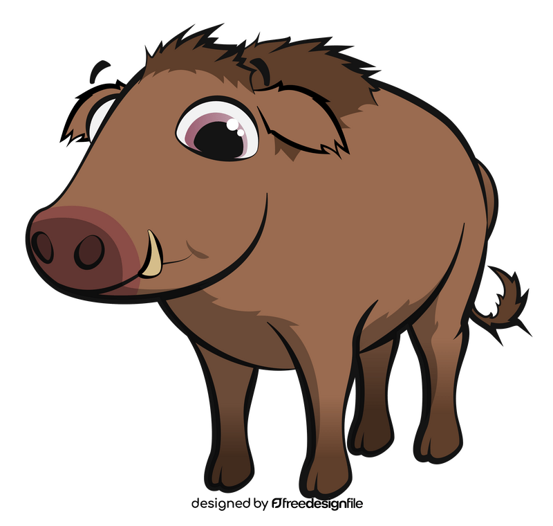 Wild boar cartoon clipart