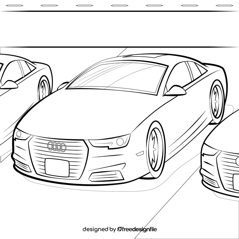 Audi A4 black and white vector