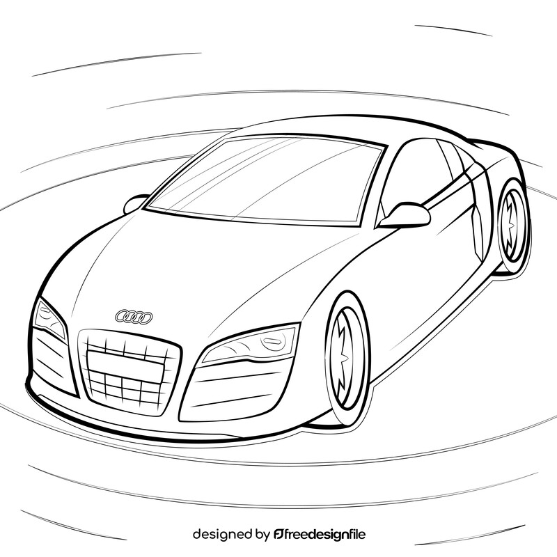 Audi R8 black and white vector