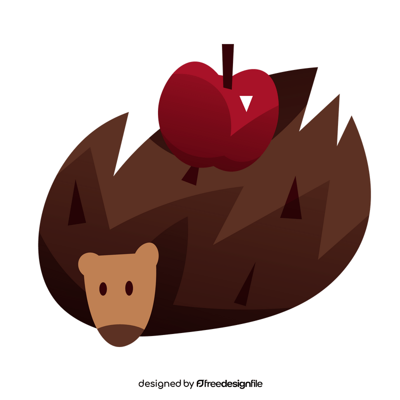 Hedgehog with apple clipart