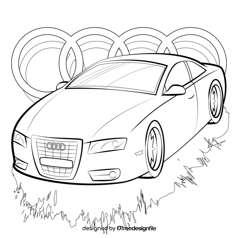 Audi A5 coupe black and white vector