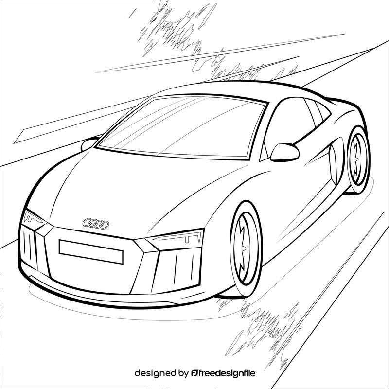 Audi R8 black and white vector