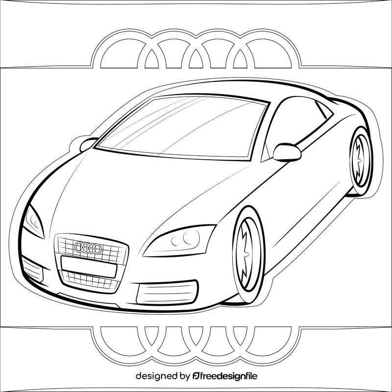 Audi TTS coupe black and white vector