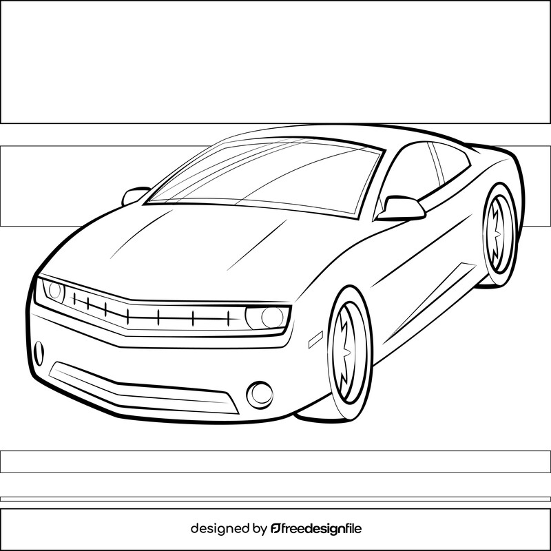 Chevrolet Camaro black and white vector