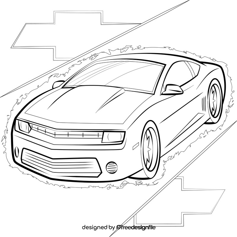 Chevrolet Camaro black and white vector free download