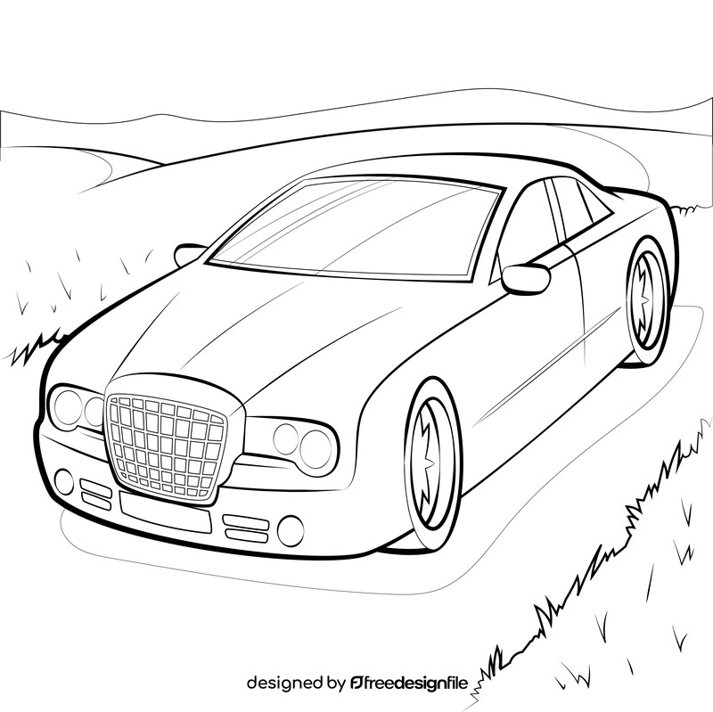 Chrysler 300c black and white vector free download