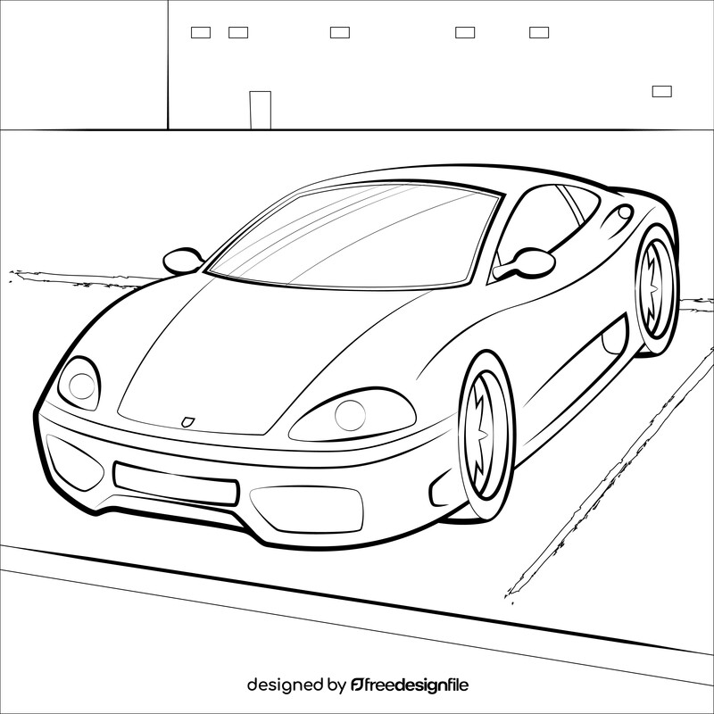 Ferrari 360 Modena black and white vector