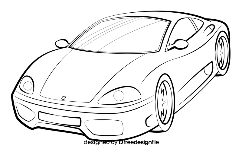 Ferrari 360 Modena drawing black and white clipart