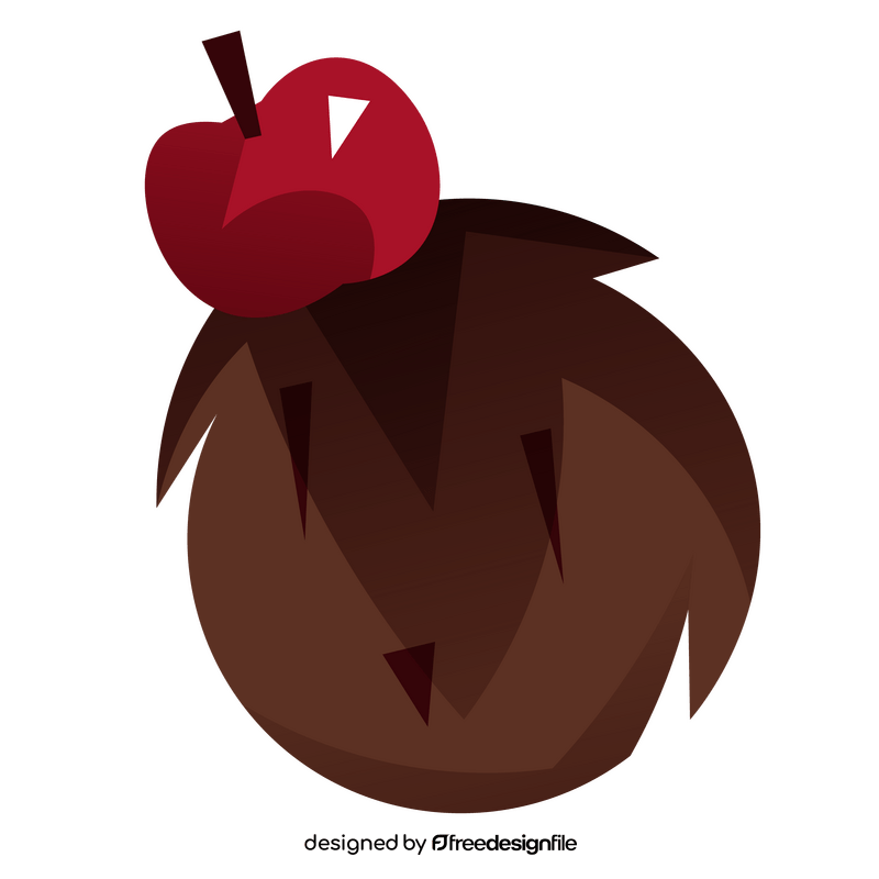 Hedgehog with red apple clipart