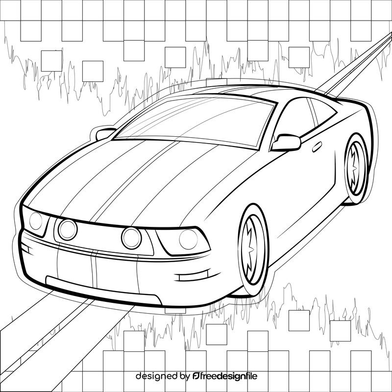 Ford Mustang black and white vector