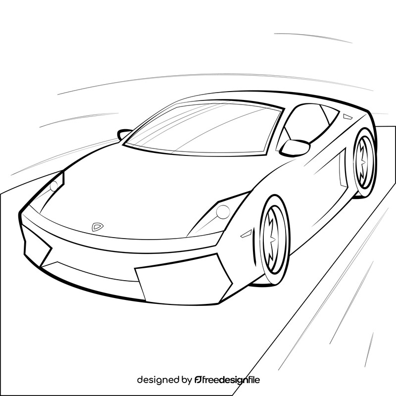 Lamborghini Gallardo black and white vector