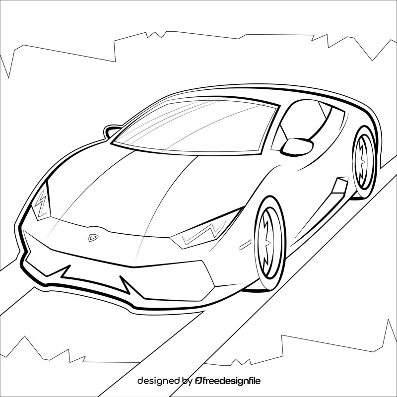 Lamborghini Huracan black and white vector