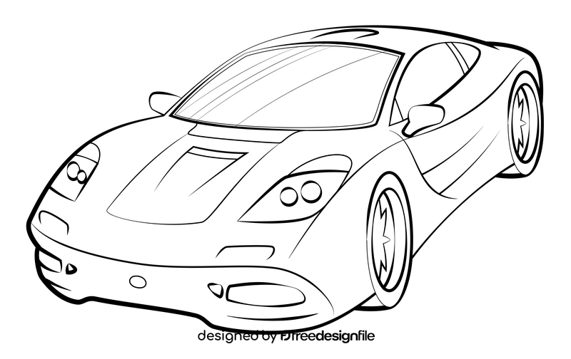 McLaren F1 drawing black and white clipart