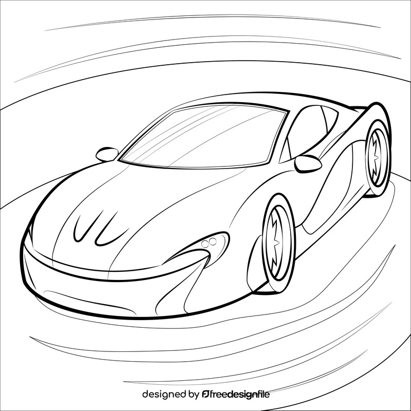 McLaren P1 black and white vector