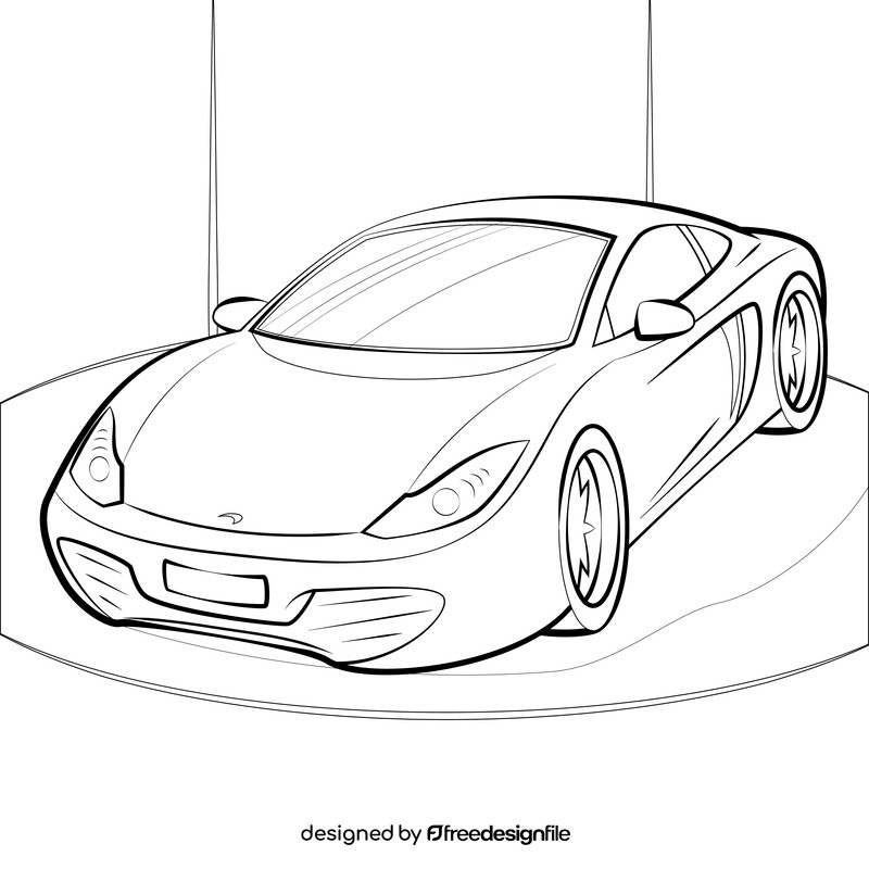 McLaren MP4 12C black and white vector