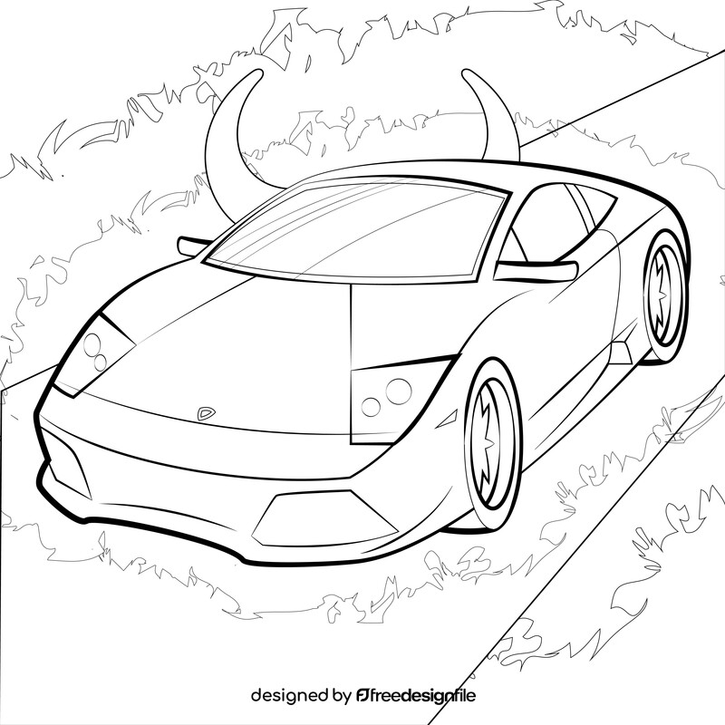 Lamborghini Murcielago black and white vector