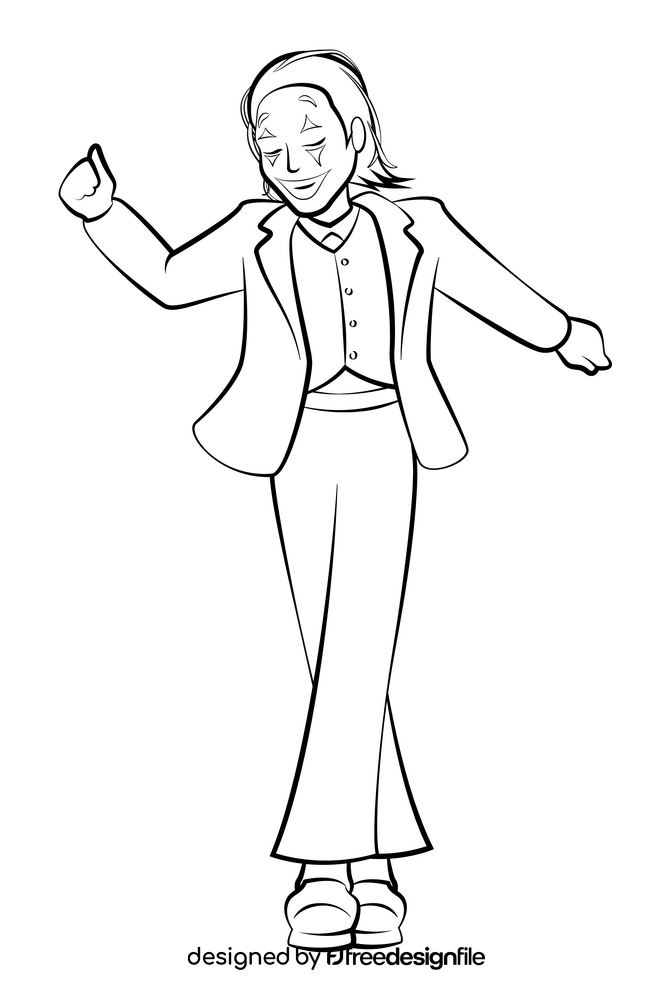 Joker black and white clipart vector free download
