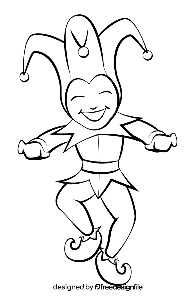 Jester black and white clipart vector free download