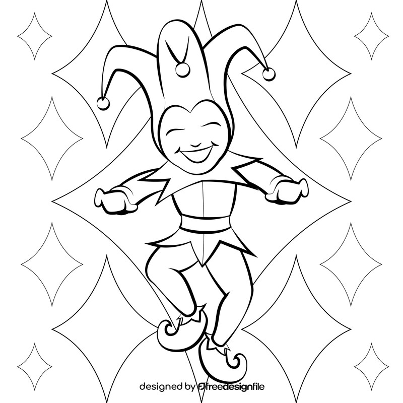 Jester drawing black and white vector