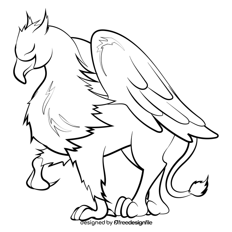 Griffin black and white clipart