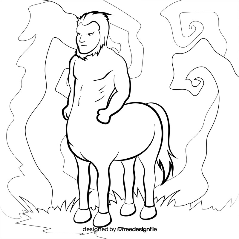 Centaur drawing black and white vector