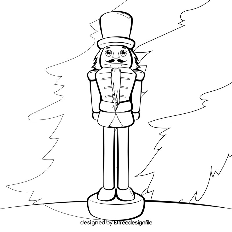 Nutcracker drawing black and white vector