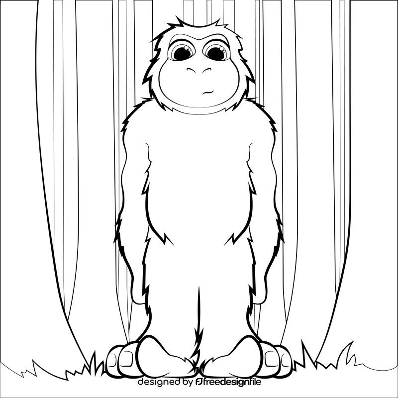 Bigfoot drawing black and white vector