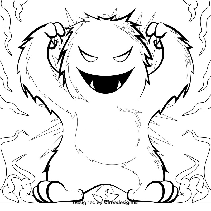 Monster drawing black and white vector