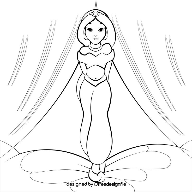 Jasmine drawing black and white vector