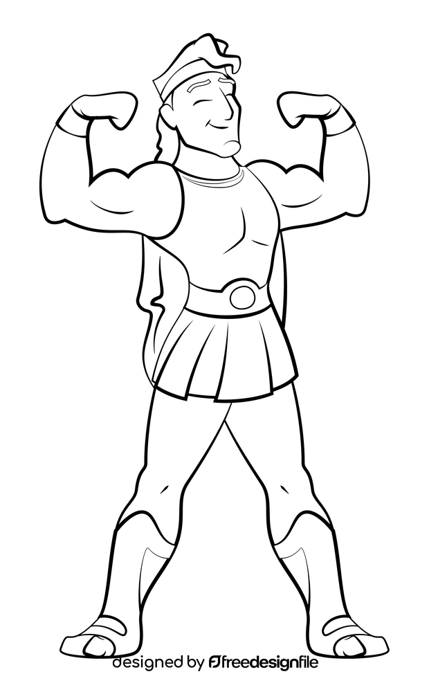 Hercules black and white clipart