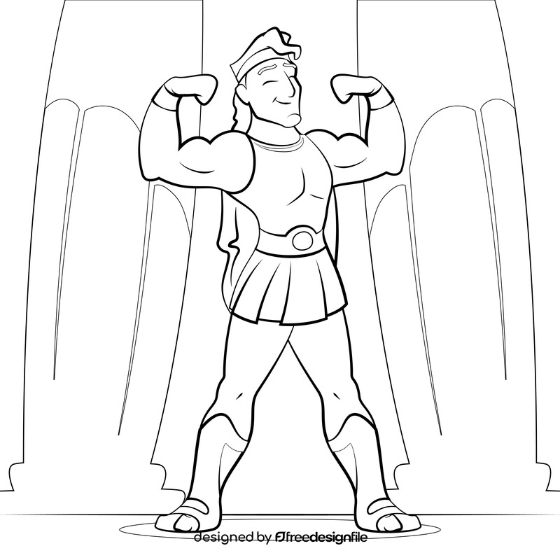 Hercules drawing black and white vector