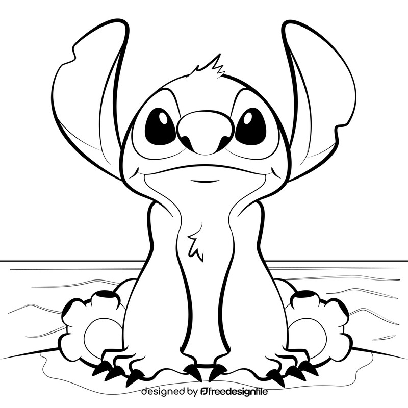 Stitch drawing black and white vector