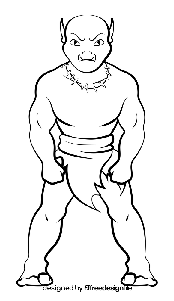 Orc black and white clipart