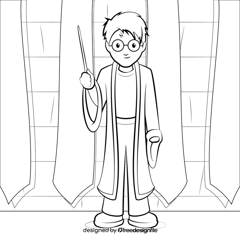 Harry potter drawing black and white vector
