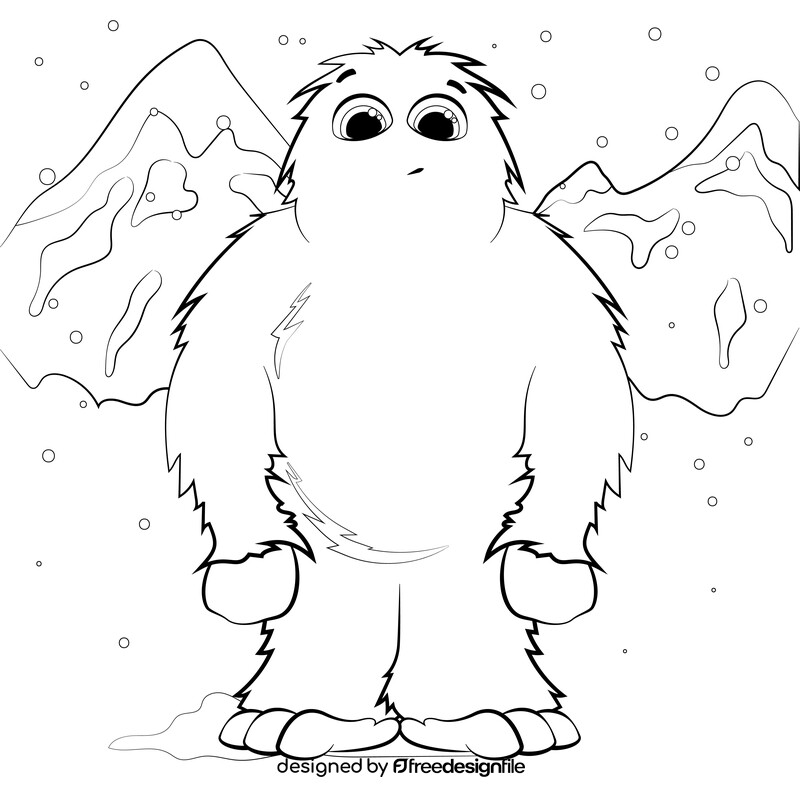 Yeti drawing black and white vector