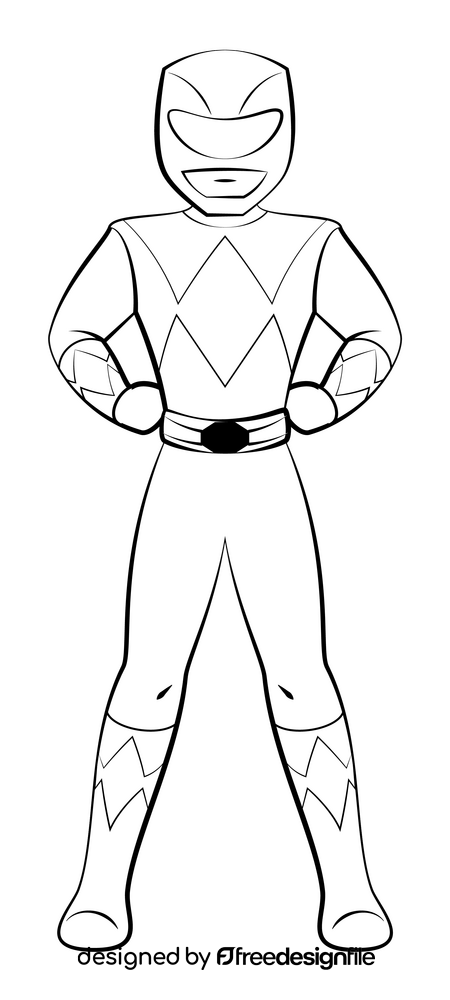 Power ranger black and white clipart