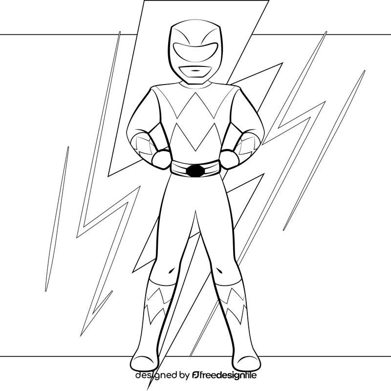 Power ranger drawing black and white vector