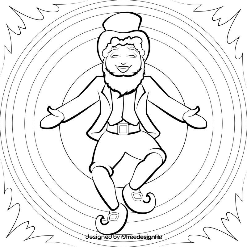 Leprechaun drawing black and white vector