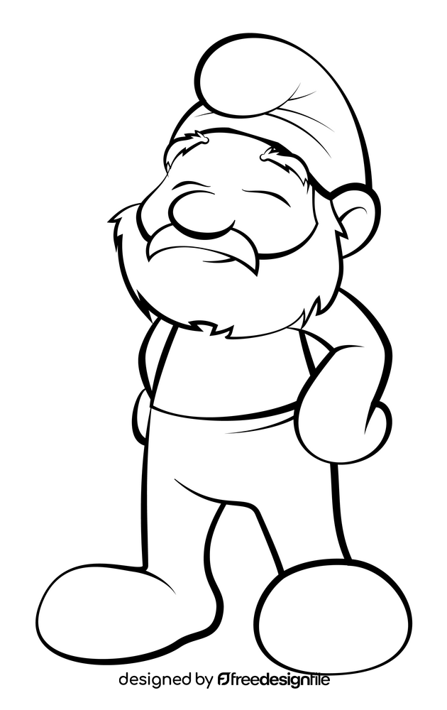 Smurfs black and white clipart