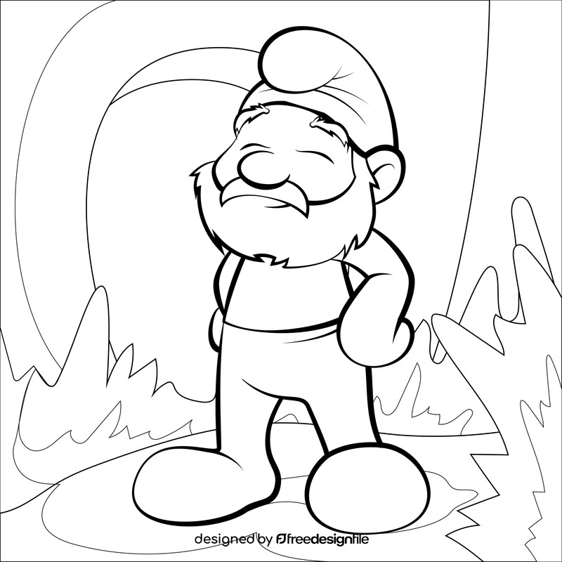 Smurfs drawing black and white vector