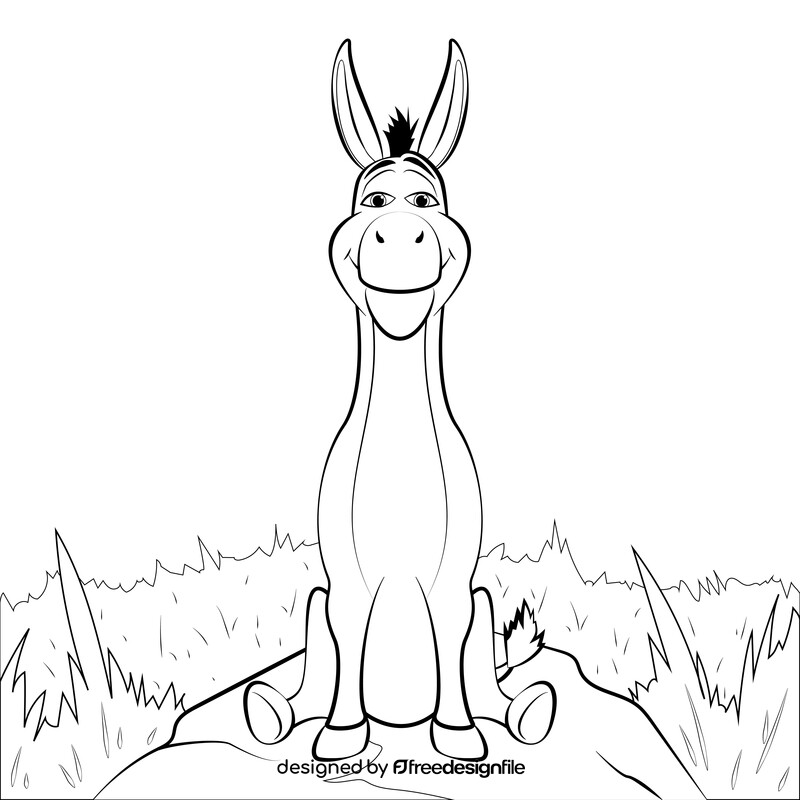 Shrek donkey drawing black and white vector