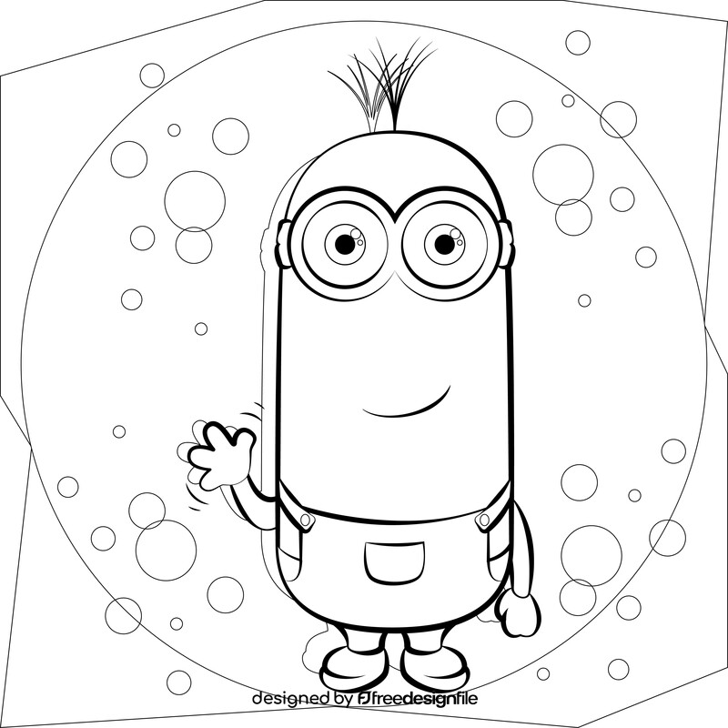 Minions drawing black and white vector