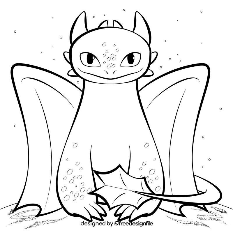 Toothless drawing black and white vector