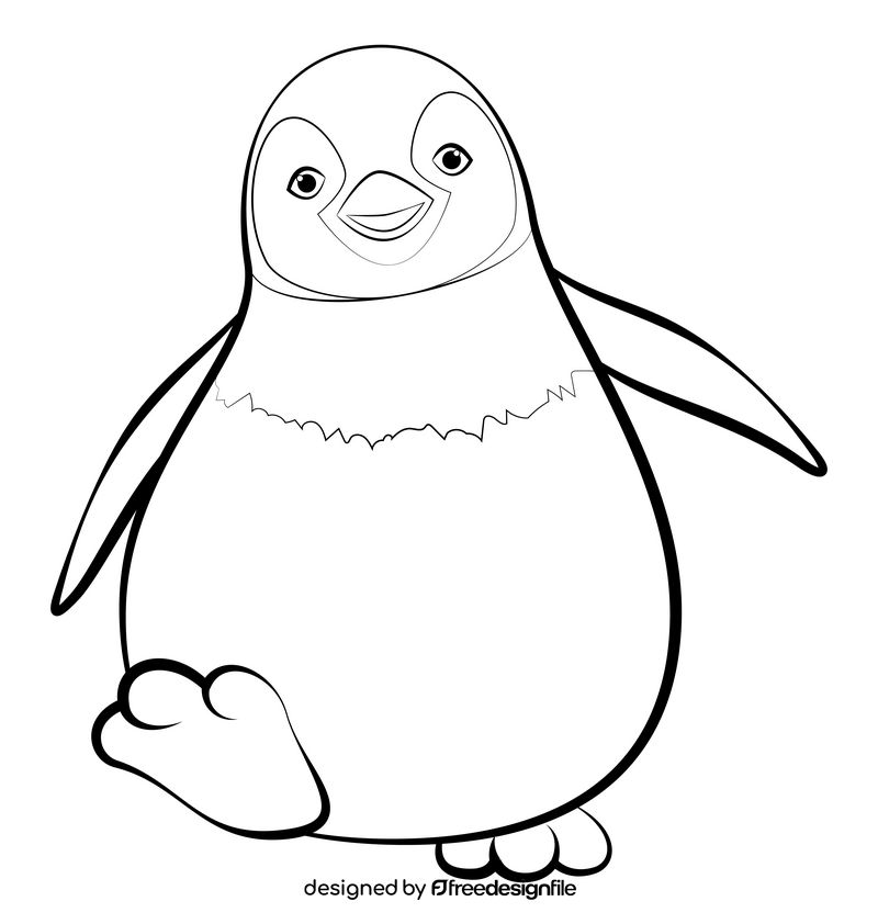 Happy feet black and white clipart